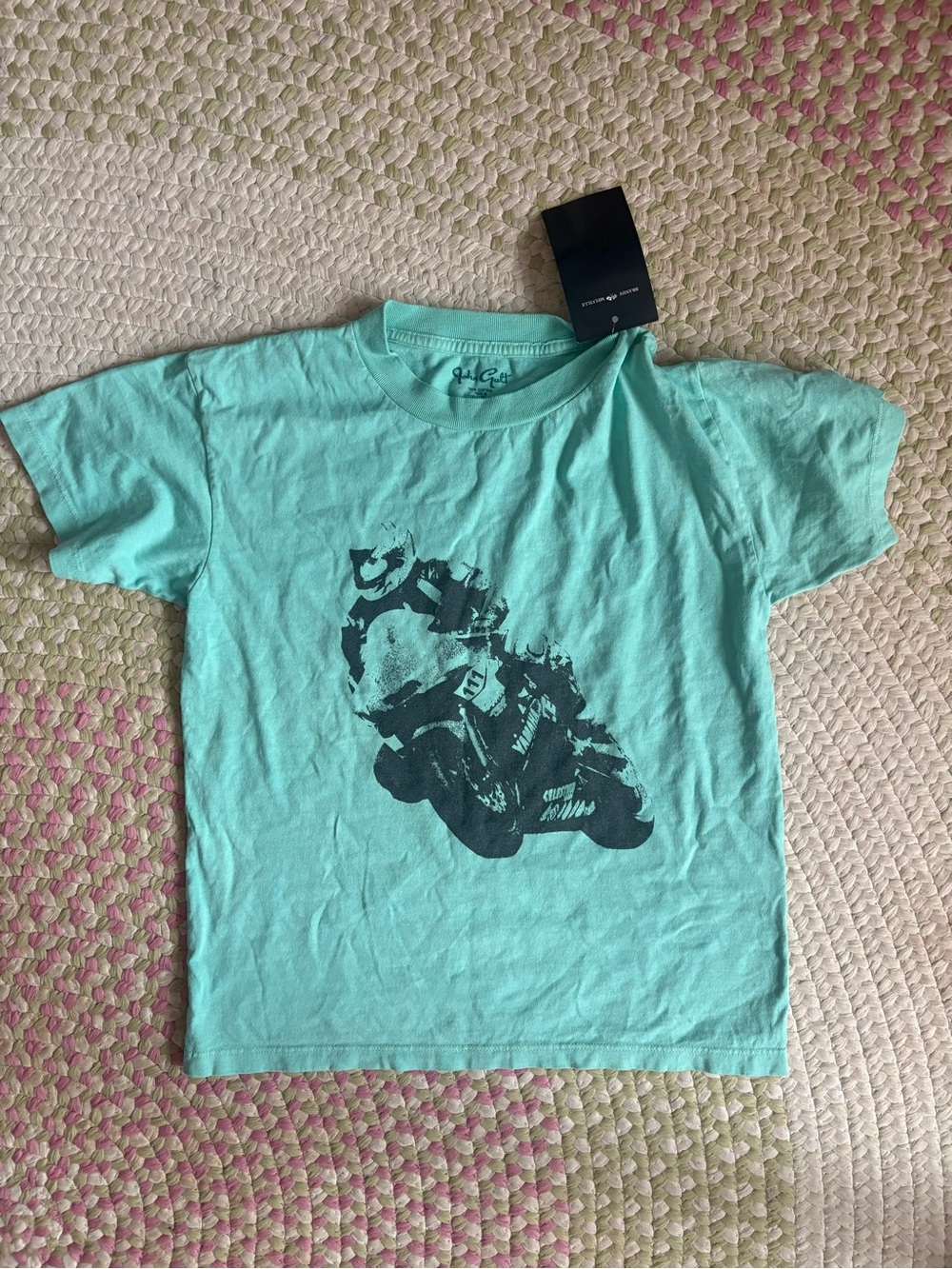 Brandy Melville Mint Green/teal/sea foam green Motorcycle Graphic Tee